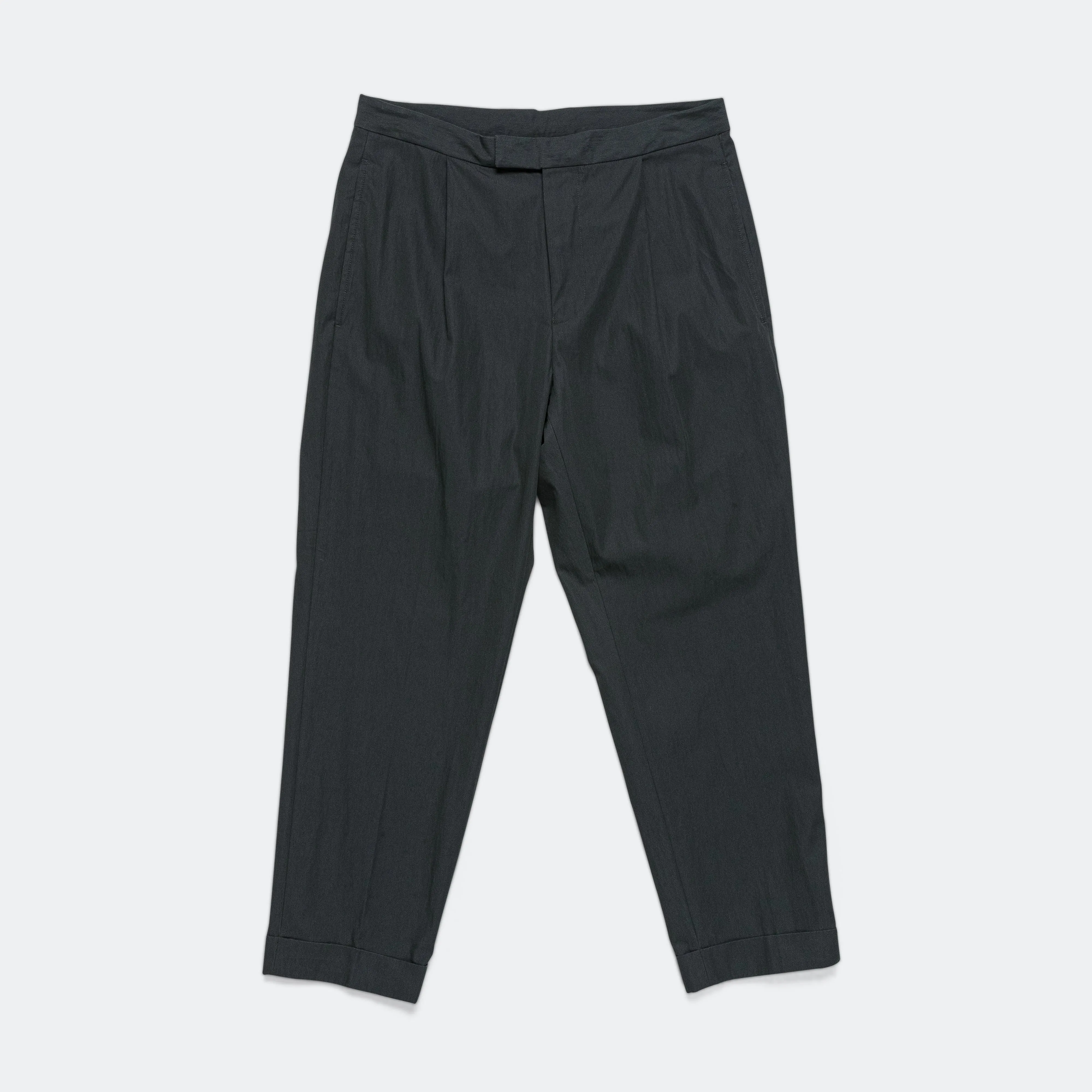 1 Pleat Travel Comfort Cloth Pants - Charcoal Grey