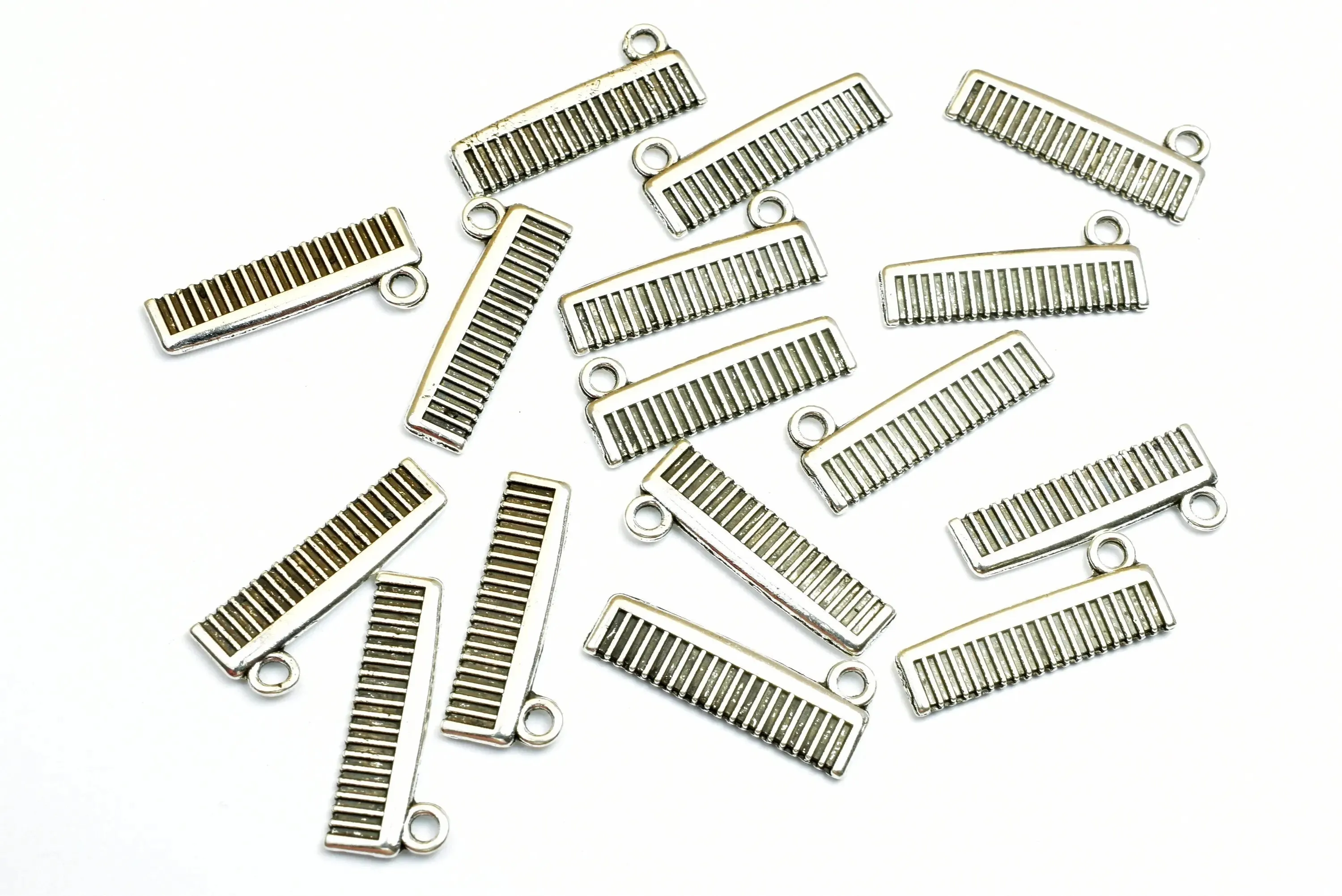 14 PCs Comb Charm Size 22x9mm Silver Color 3D Charm Pendant Finding For Jewelry Making