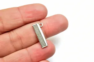 14 PCs Comb Charm Size 22x9mm Silver Color 3D Charm Pendant Finding For Jewelry Making