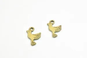 18 PCs Bird Charm Antique Green Alloy Size 14.5x9mm Thickness 1.5mm Jump Ring 1.5mm Decorative Design Jewelry Making