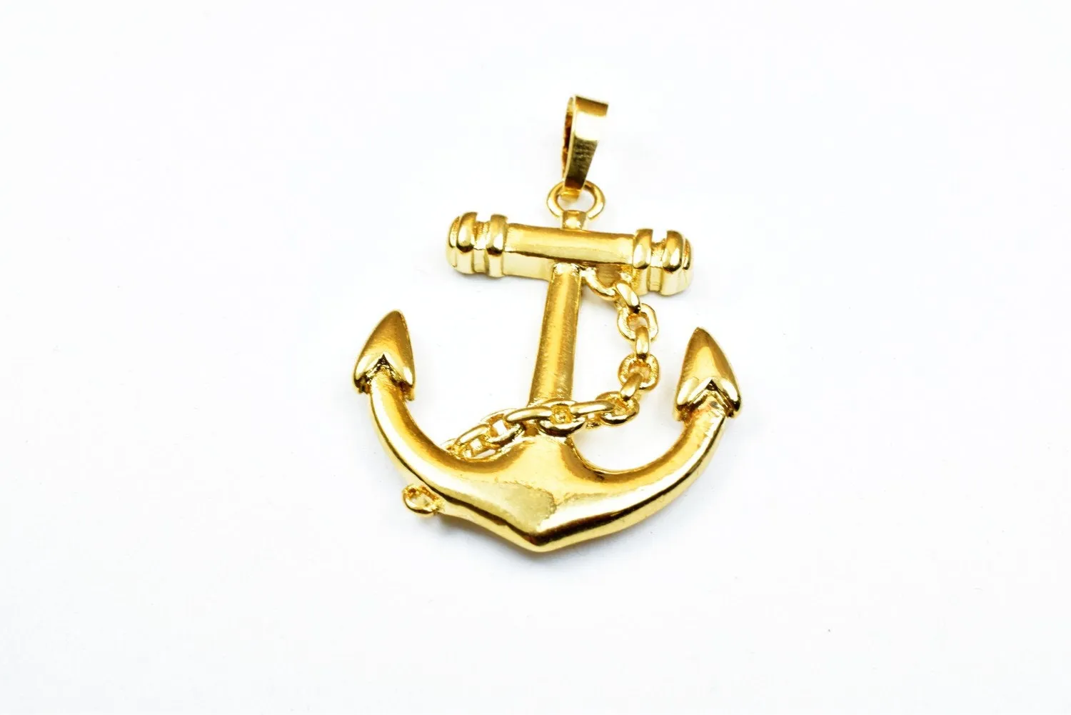 18K as Gold Filled tarnish resistant Anchor Pendant Charm Size 34.5x29mm as Gold Filled tarnish resistant Pendant For Jewelry Making GP137