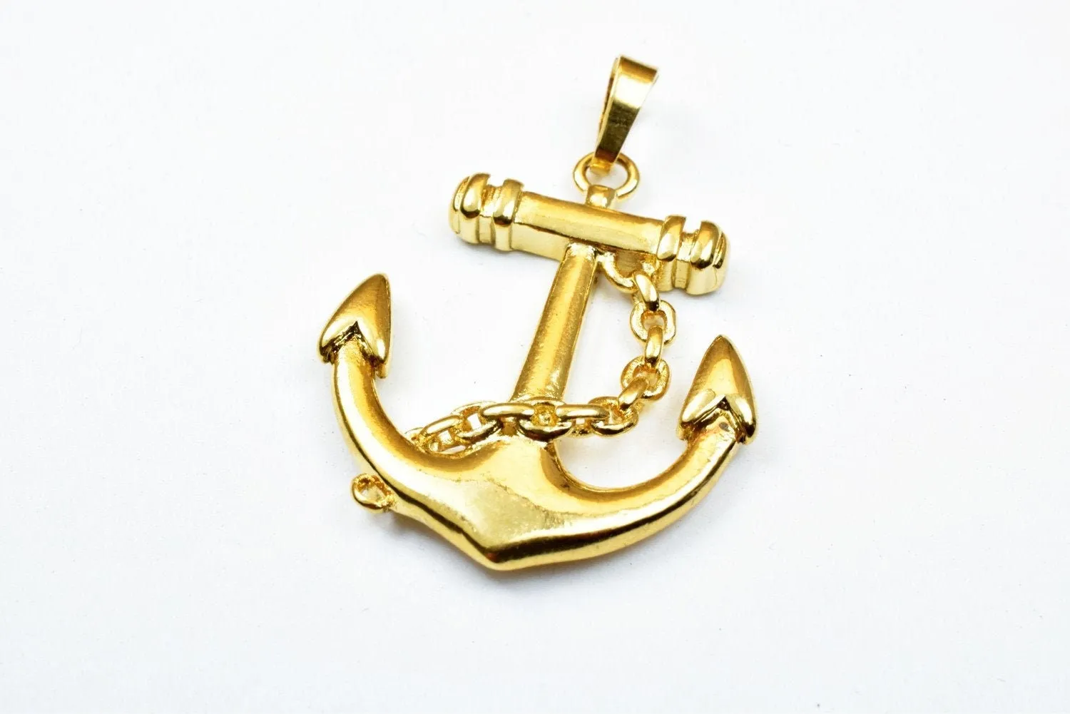 18K as Gold Filled tarnish resistant Anchor Pendant Charm Size 34.5x29mm as Gold Filled tarnish resistant Pendant For Jewelry Making GP137