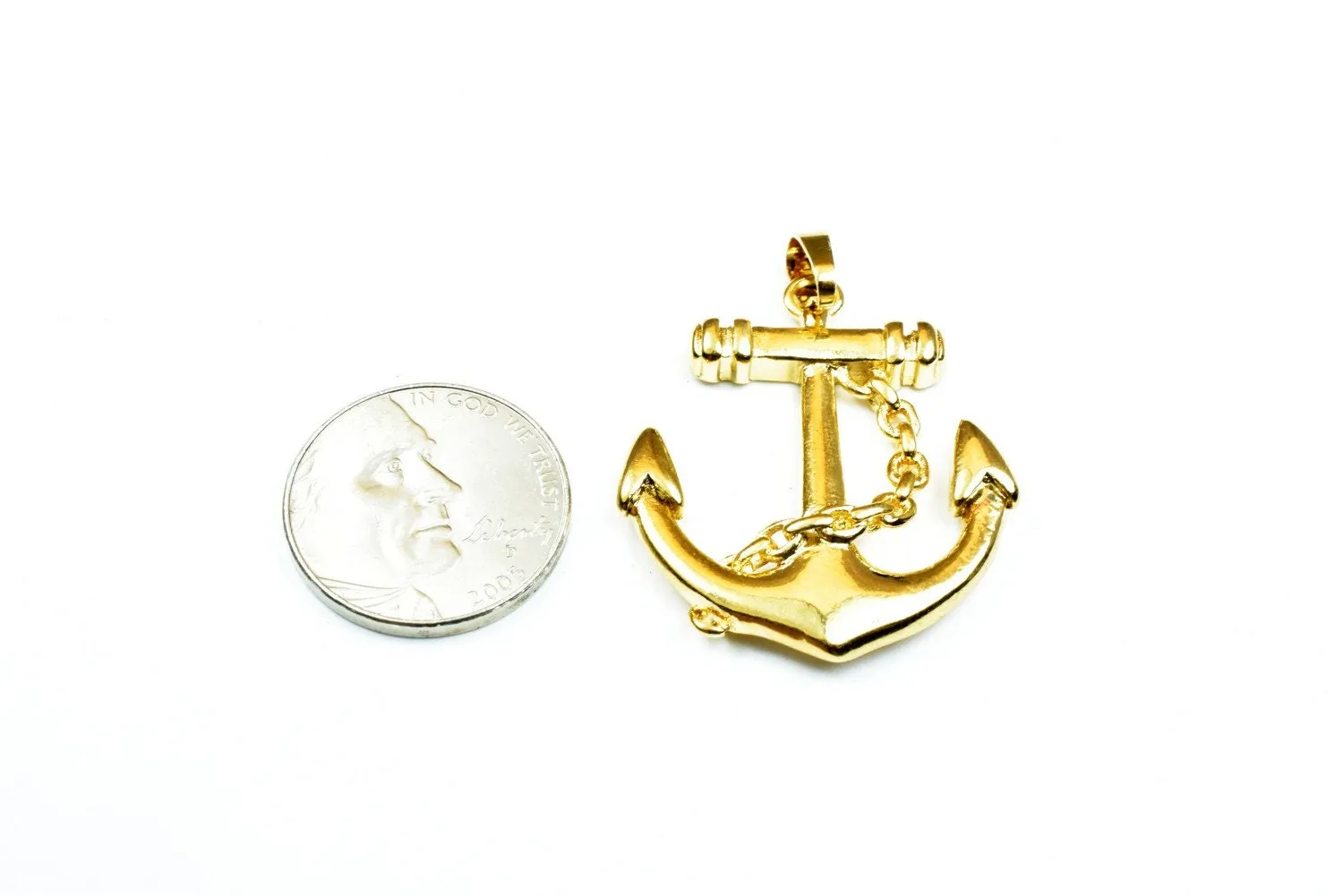 18K as Gold Filled tarnish resistant Anchor Pendant Charm Size 34.5x29mm as Gold Filled tarnish resistant Pendant For Jewelry Making GP137