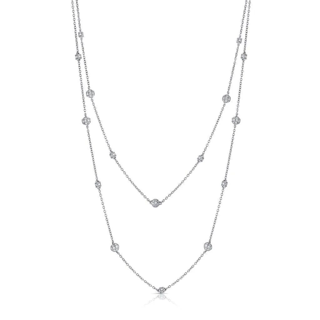 18kt White Gold 1.66ct Diamond 34" Chain Necklace