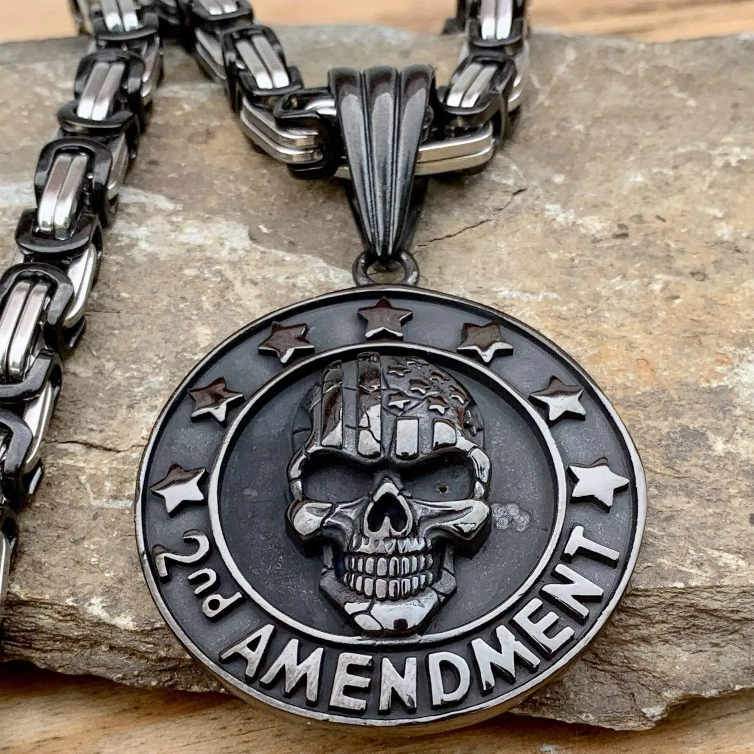 2nd Amendment Black Pendant - Necklace (296)