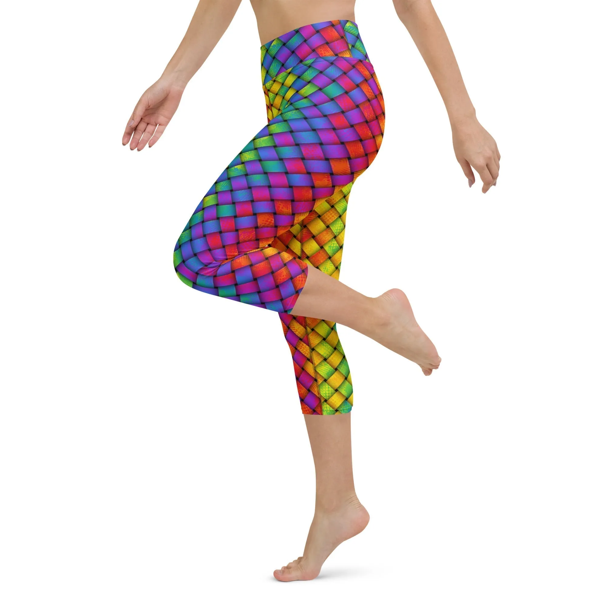 3D Rainbow Pattern Yoga Capris