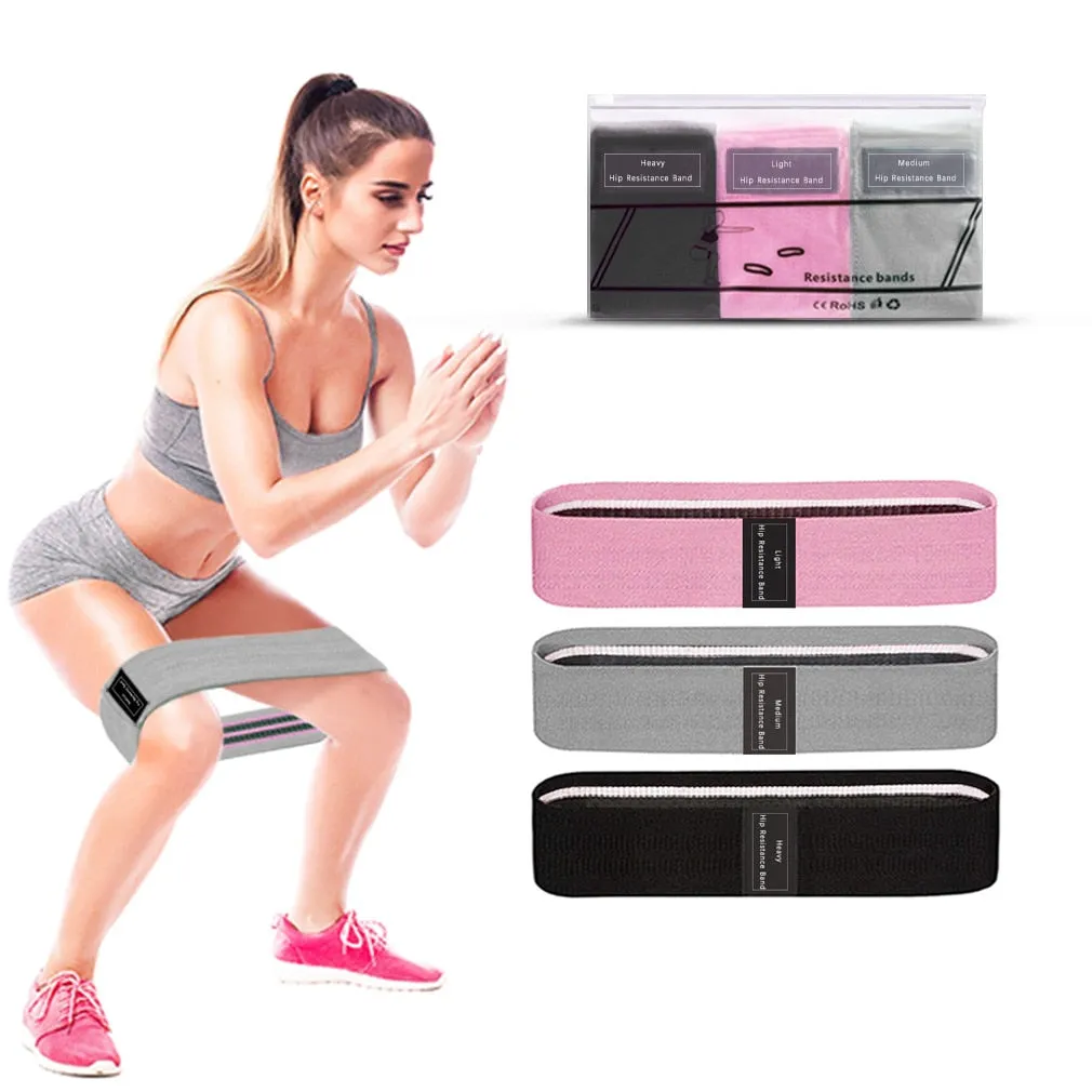 3PCS Hip Resistance Bands Yoga Anti-slip Gym Fitness Latex Band Leg Workout Exercises Braided Elastic Band Fitness Equipment