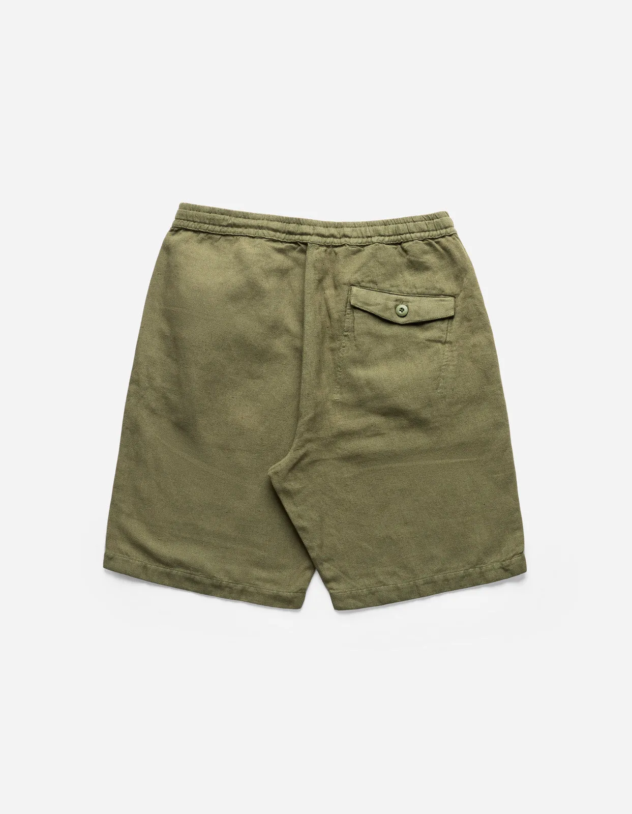 5007 Hemp Asym Loose Track Shorts Olive OG-107F