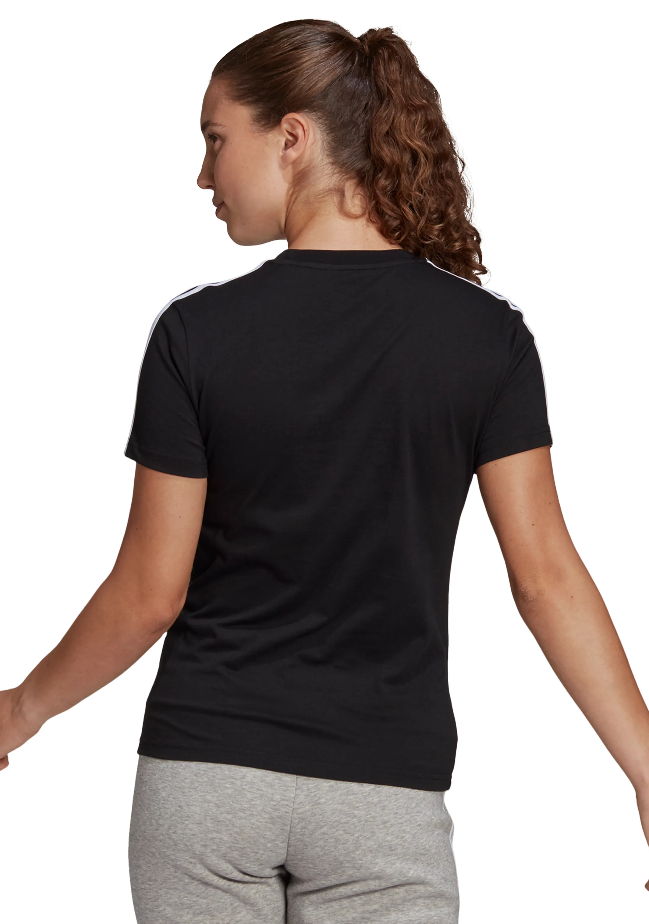 Adidas Womens 3 Stripe Tee <BR> GL0784