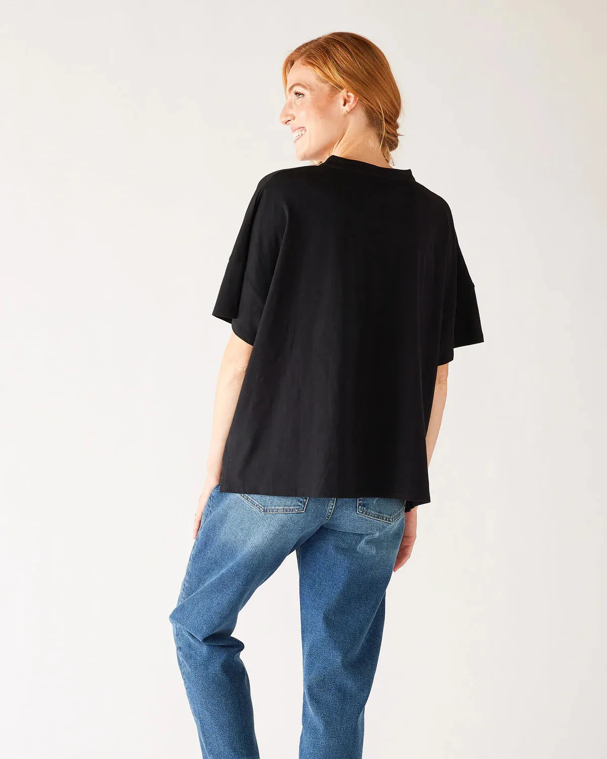 Amelia Pocket Tee in Black