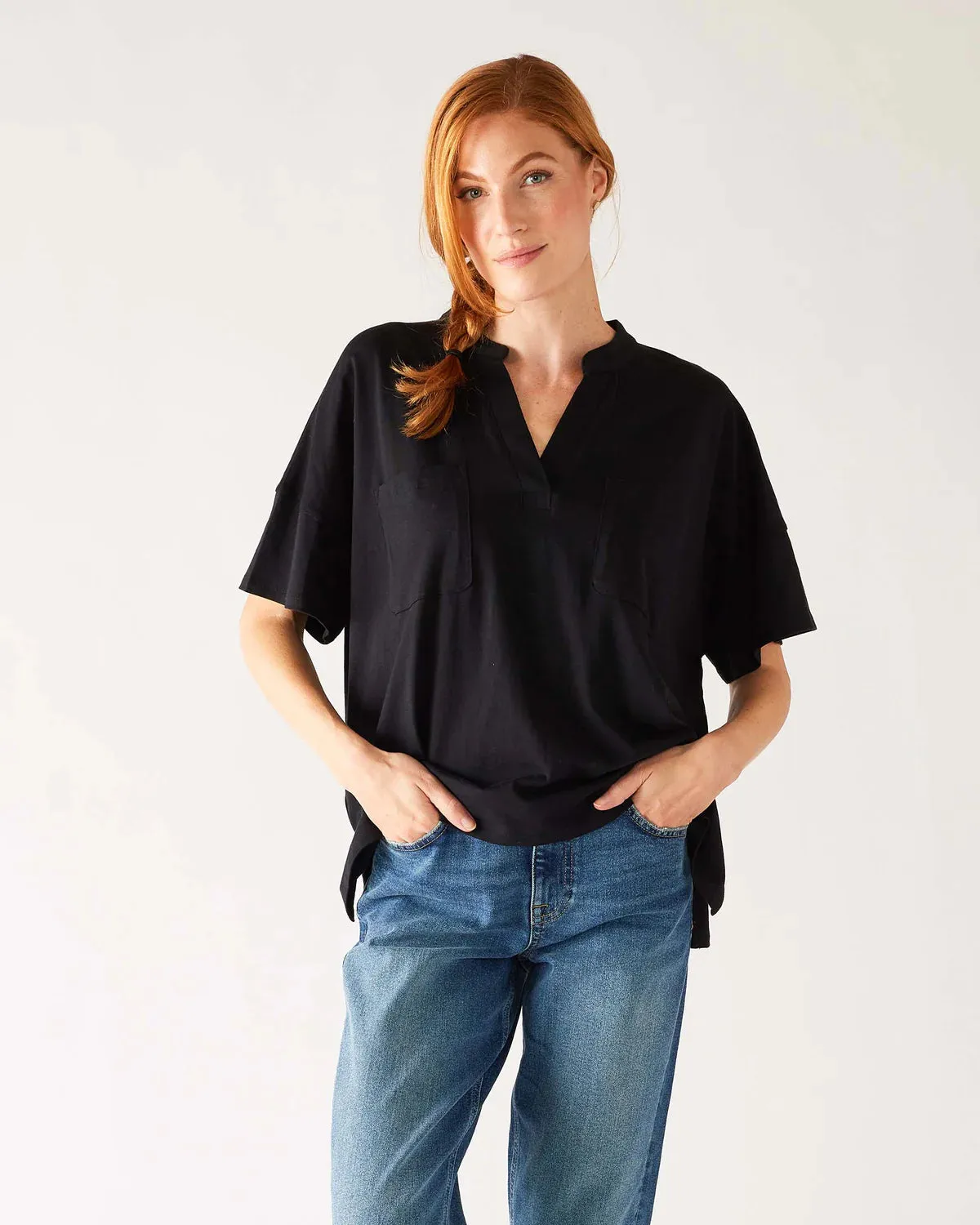 Amelia Pocket Tee in Black