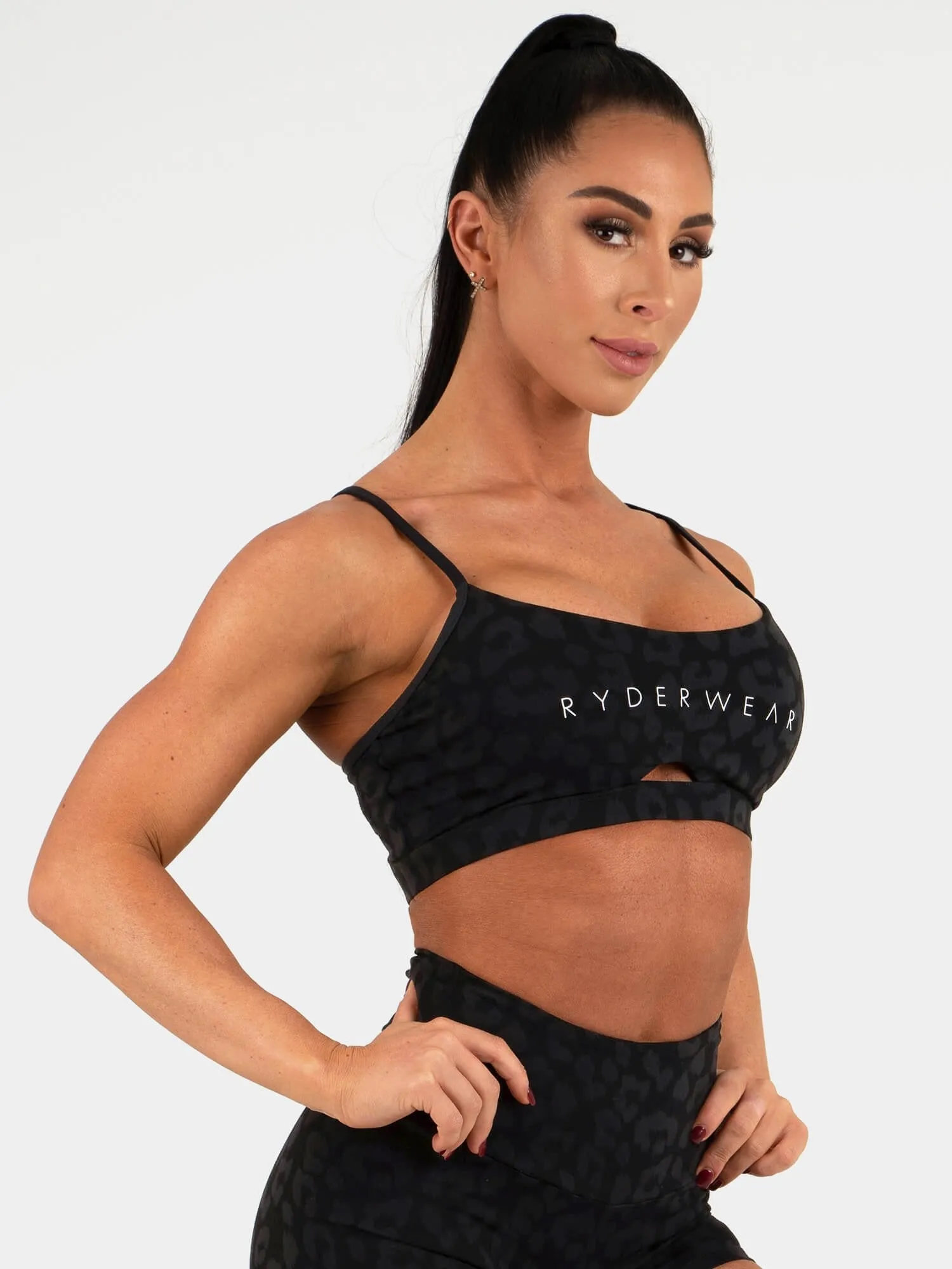 Animal Sports Bra - Leopard Black