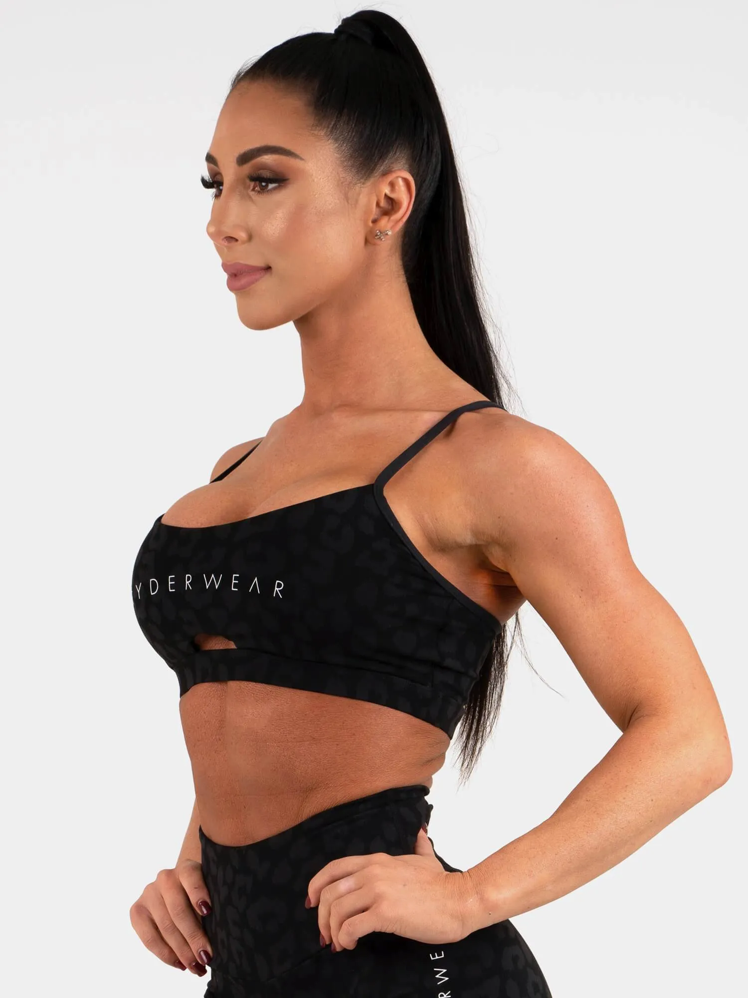 Animal Sports Bra - Leopard Black