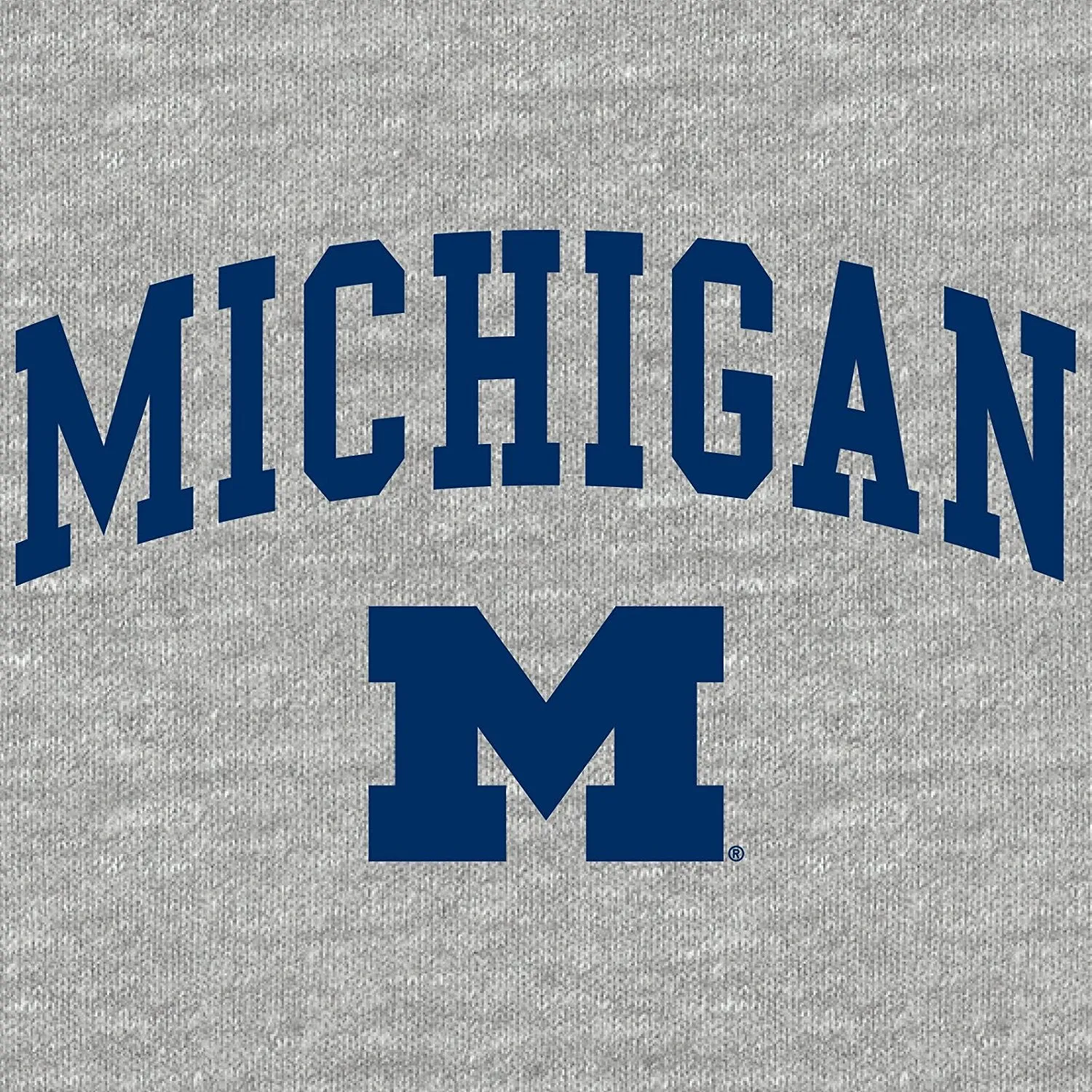 Arch Logo University of Michigan Basic Cotton Short Sleeve T Shirt - Sport Grey