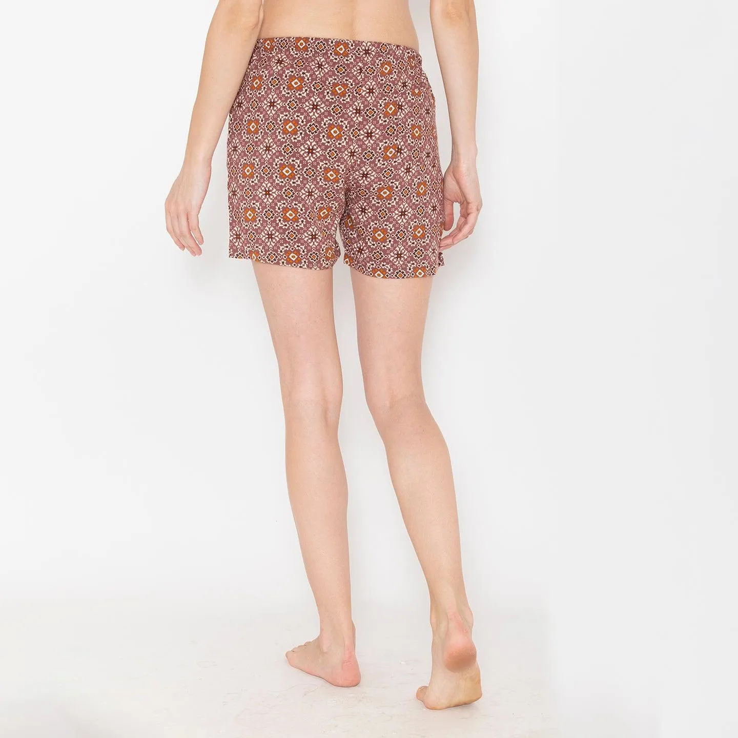 Athleisure Floral - Print Knitted Shorts For Women