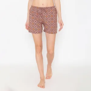 Athleisure Floral - Print Knitted Shorts For Women