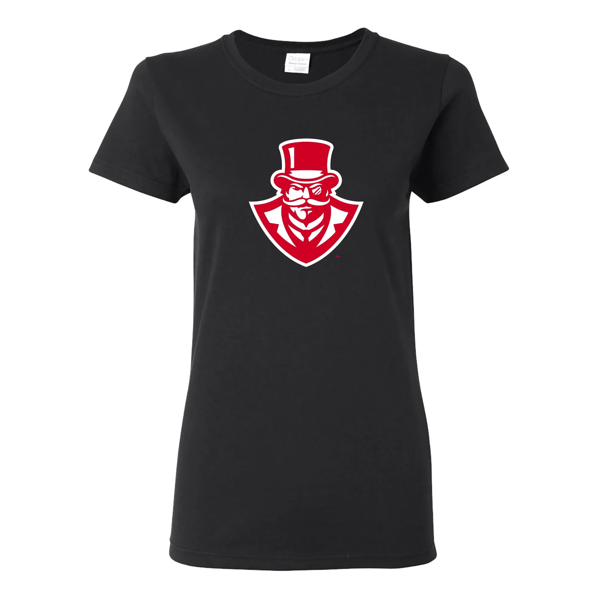 Austin Peay State University Governors Primary Logo Cotton Women's T-Shirt - Black