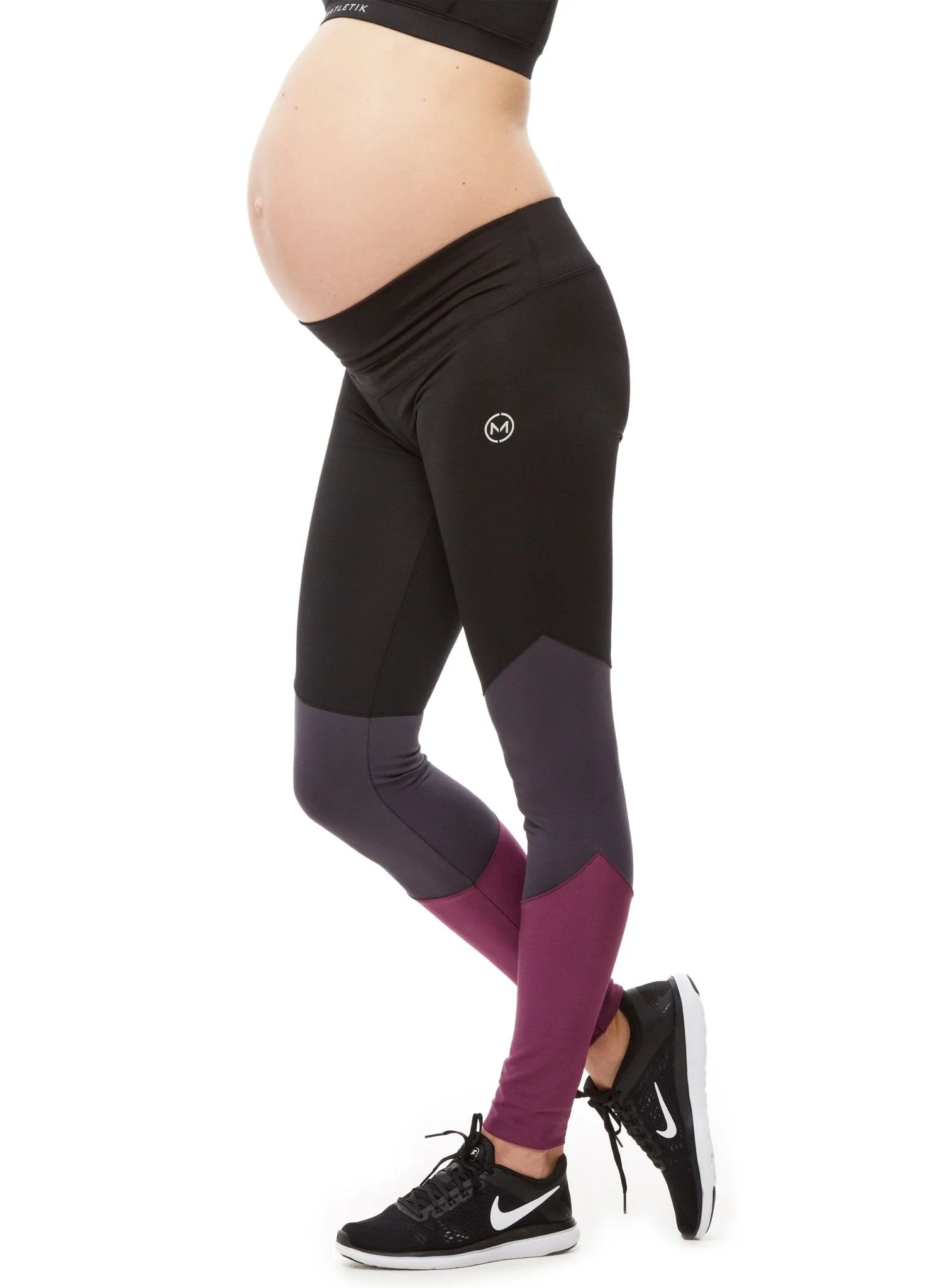 Balance Mid Waist Maternity Legging - Black/Grey/Raisin