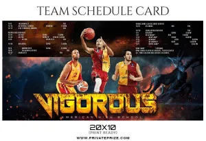 Basketball - Team Sports Schedule Card Photoshop Templates