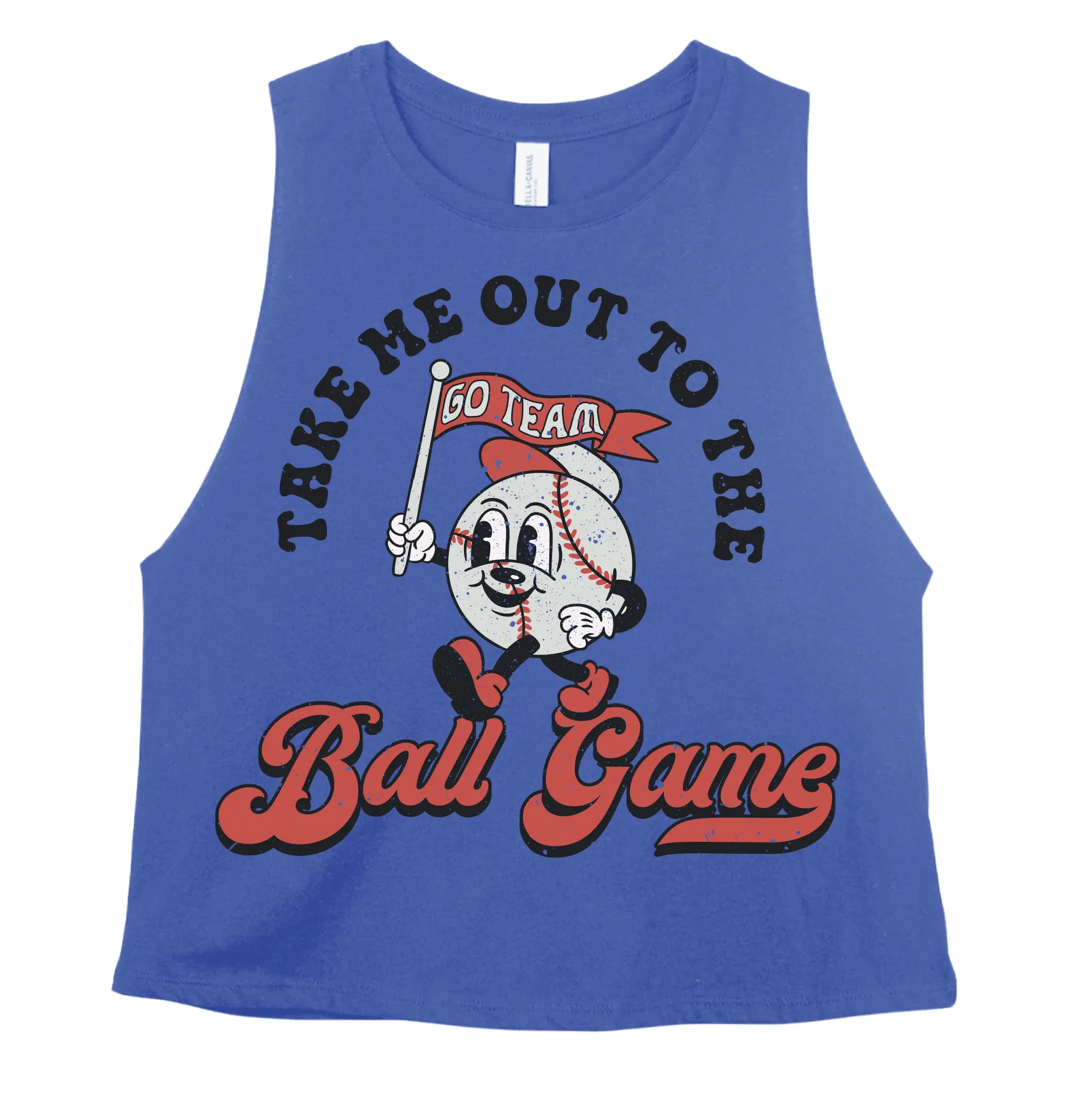 Bella Canvas CROPPED TANK - Take Me Out to The Ball Game Baseball Tank