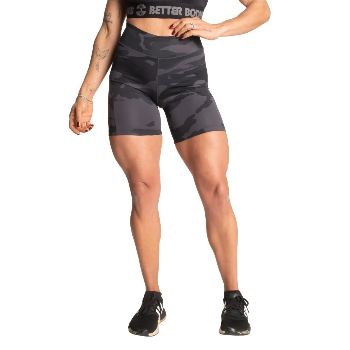 Better Bodies High Waist Shorts - Dark Camo