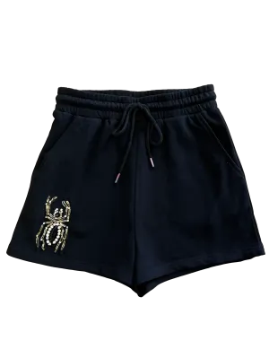 Black Embellished Spider Short