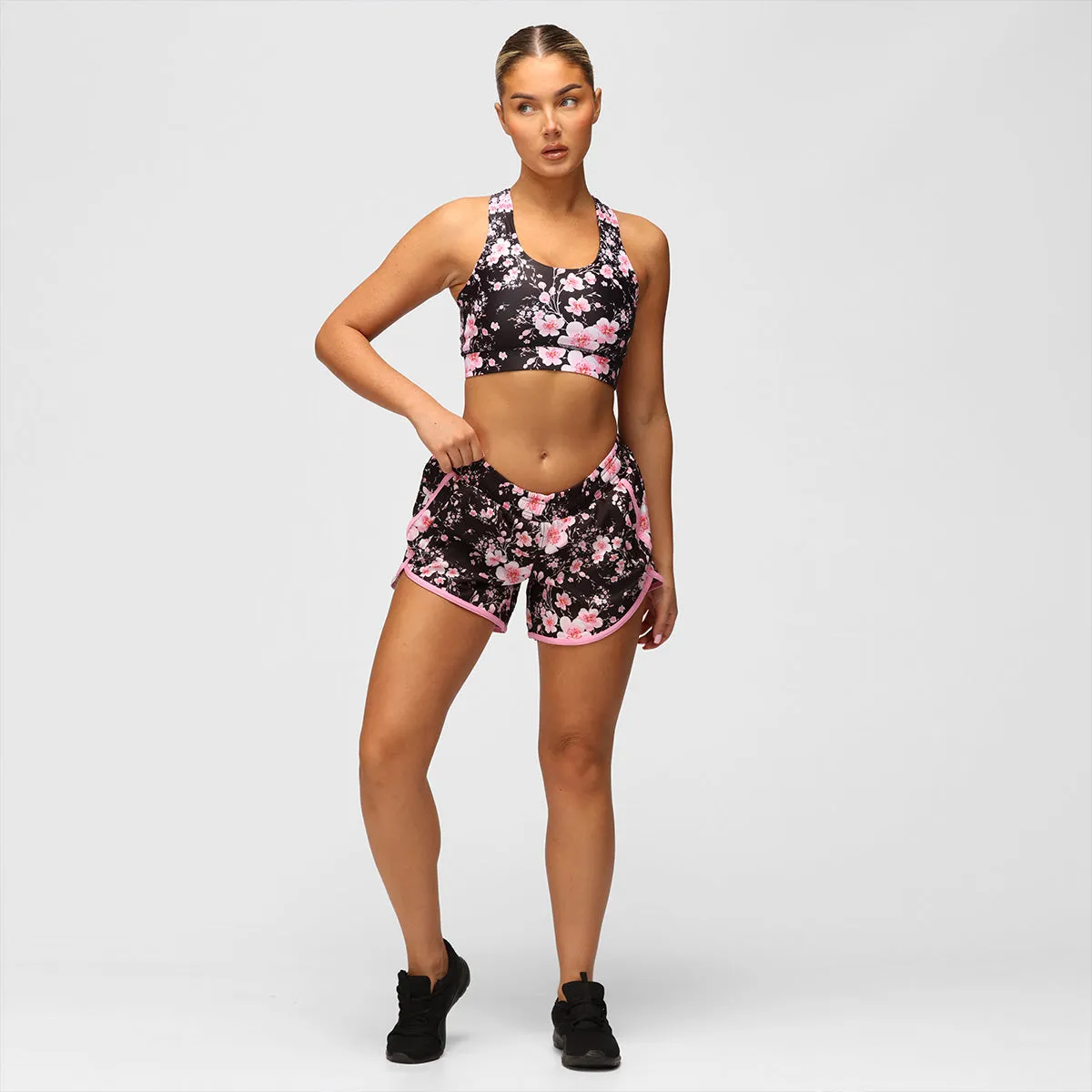 Blossom Noir Loose Fit Workout Shorts