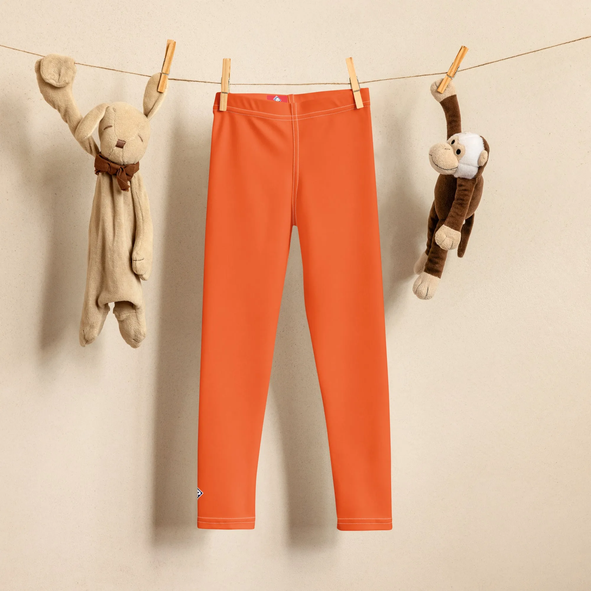 Bold and Brave: Solid Color Athletic Leggings for Boys - Flamingo