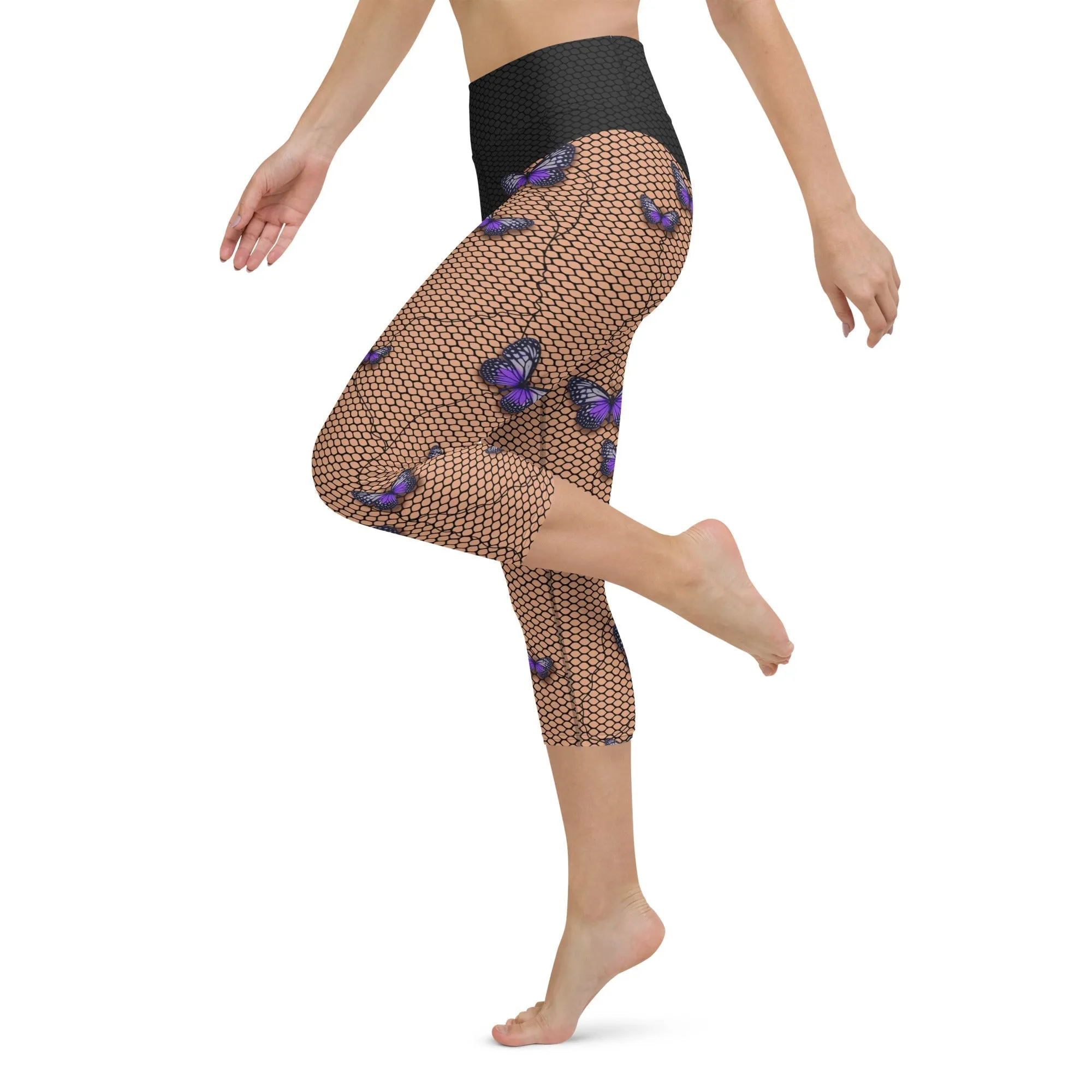 Bold Butterfly Mesh Yoga Capris