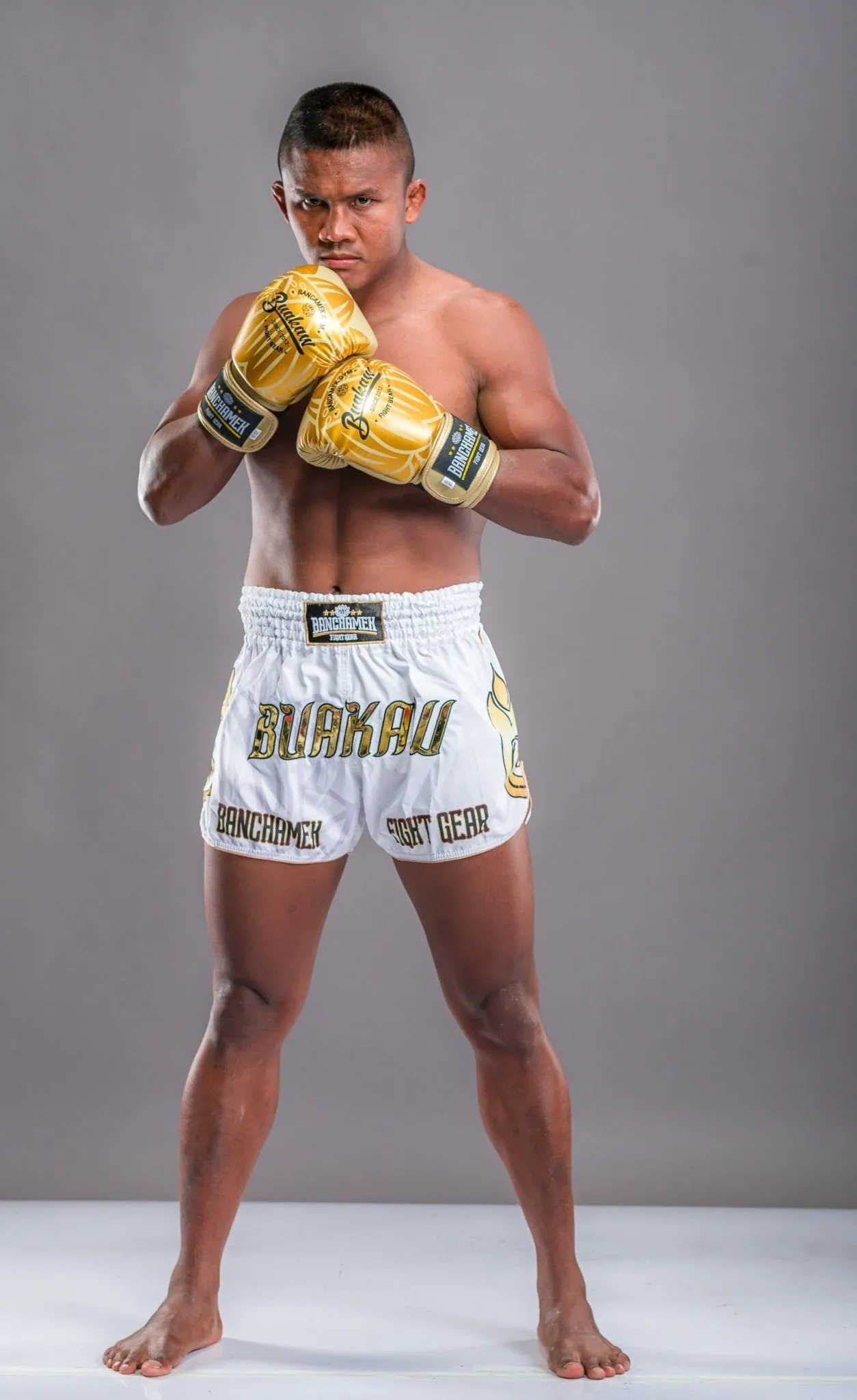 Buakaw Shorts BSH3 WHITE GOLD