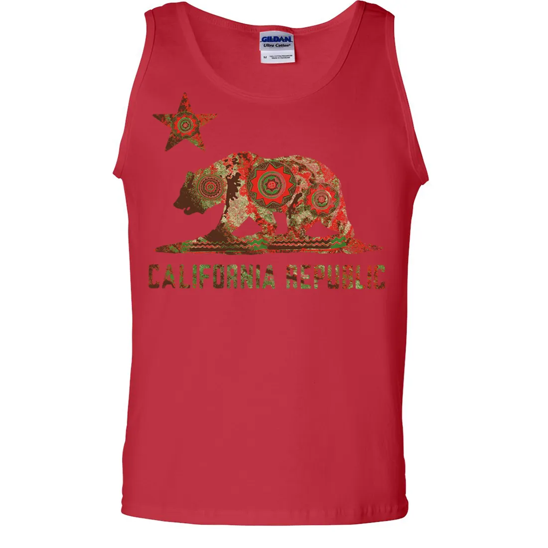 California Chumash Mandala Bear Asst Colors Tank Top