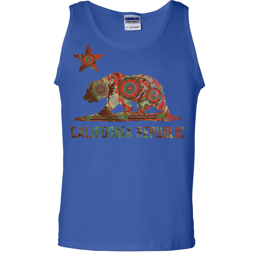 California Chumash Mandala Bear Asst Colors Tank Top