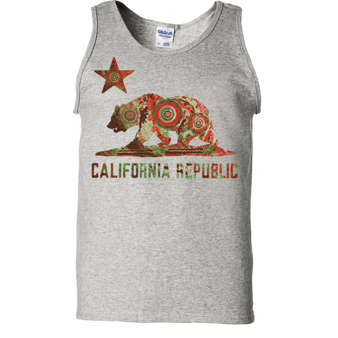 California Chumash Mandala Bear Asst Colors Tank Top