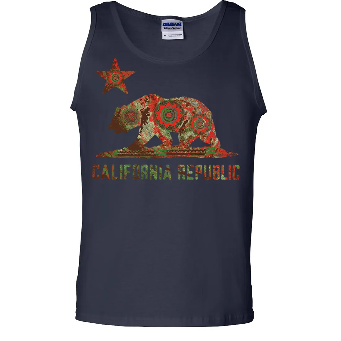 California Chumash Mandala Bear Asst Colors Tank Top