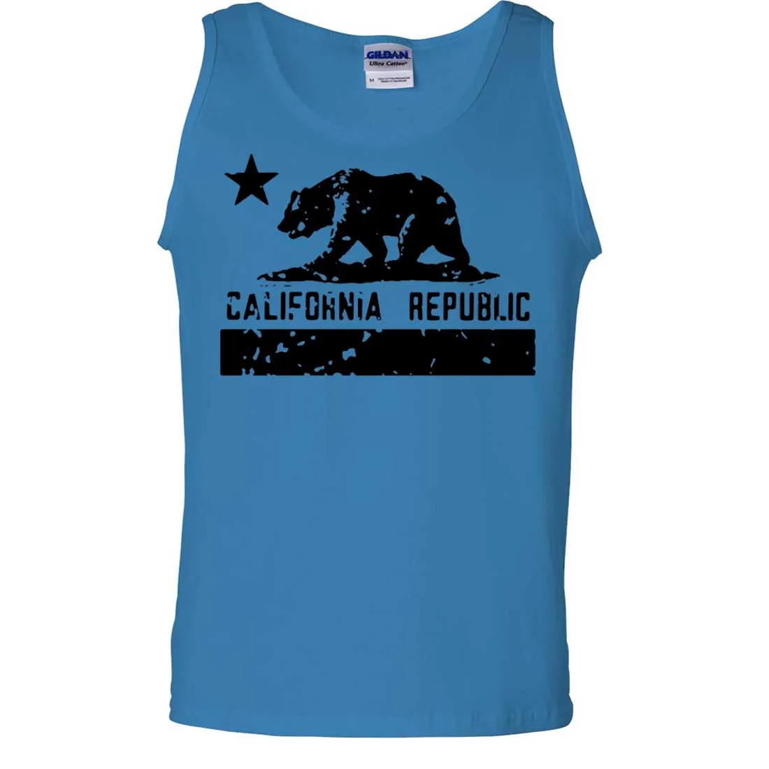 California Flag Black Print Silhouette Asst Colors Tank Top