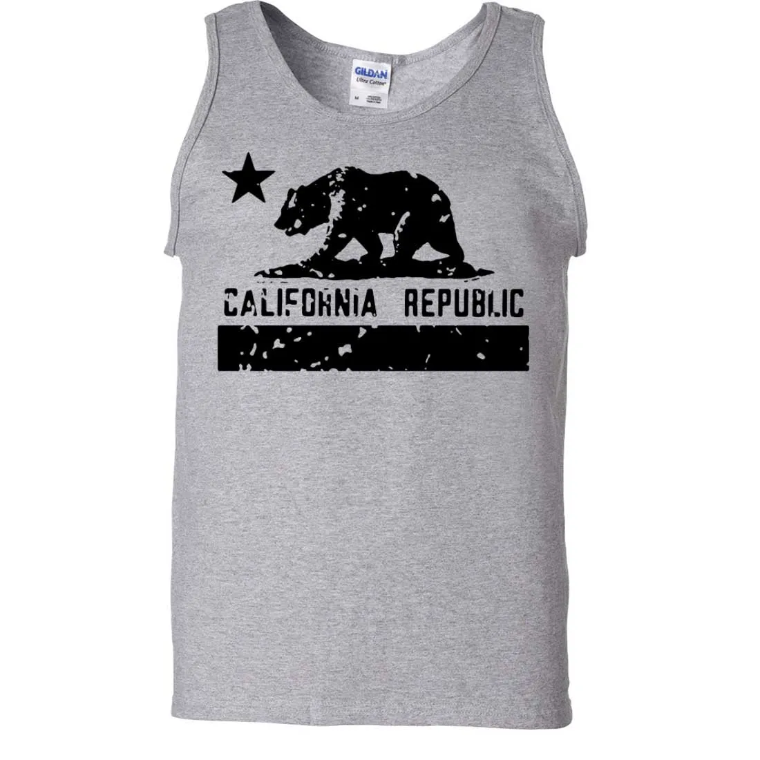 California Flag Black Print Silhouette Asst Colors Tank Top