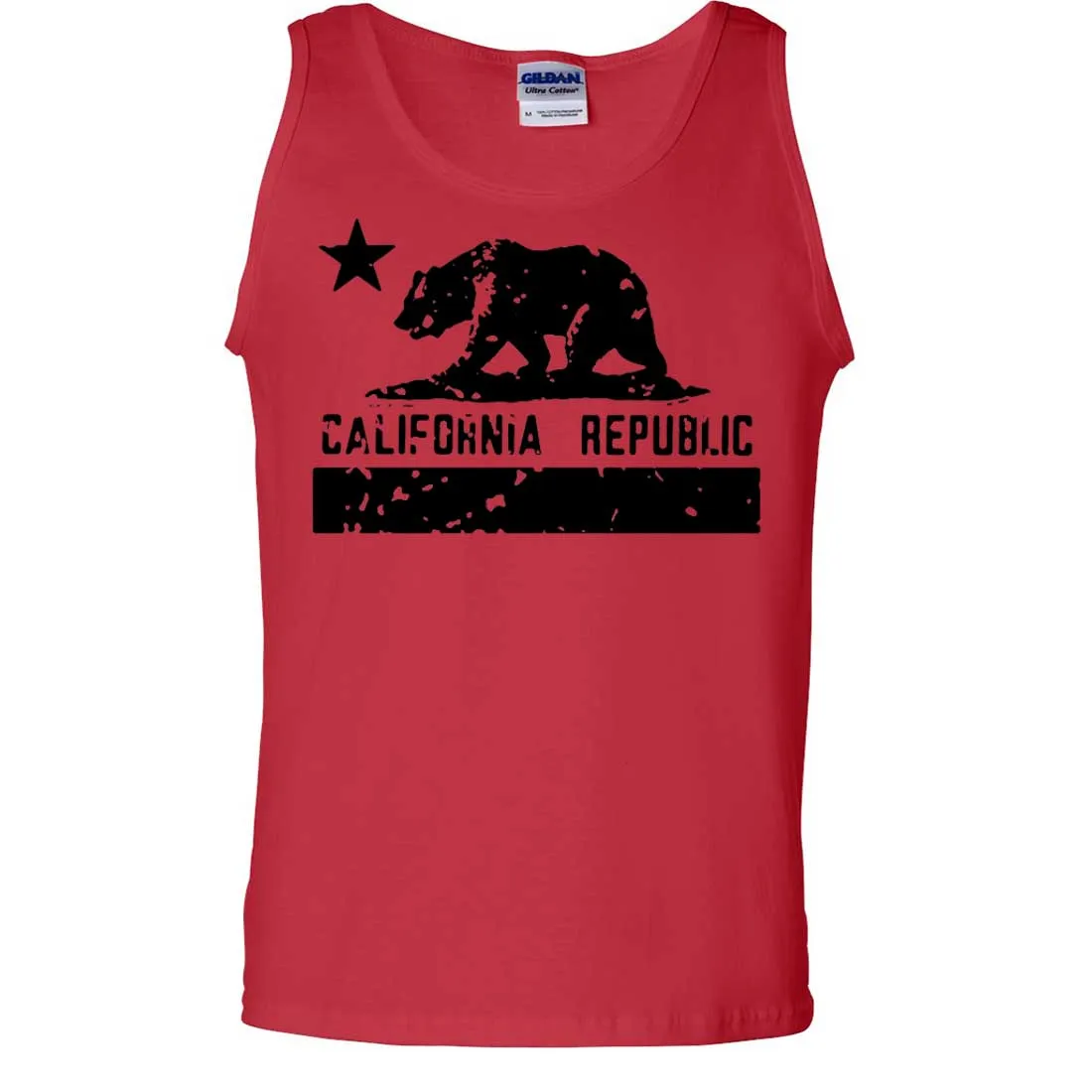 California Flag Black Print Silhouette Asst Colors Tank Top