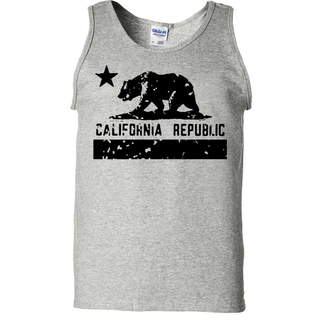 California Flag Black Print Silhouette Asst Colors Tank Top