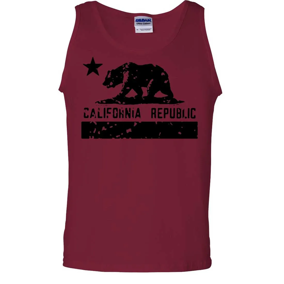 California Flag Black Print Silhouette Asst Colors Tank Top