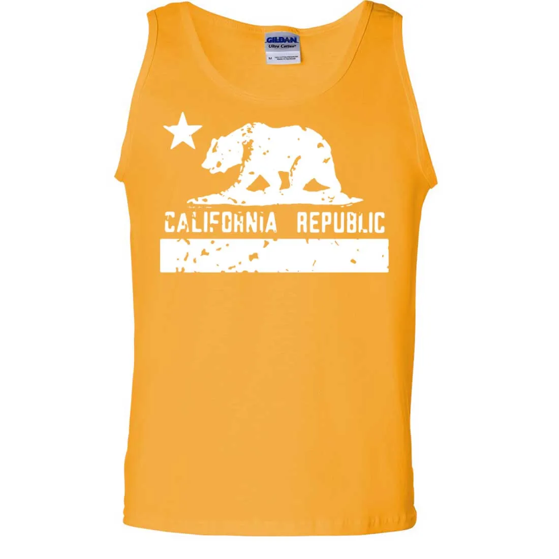 California Flag White Print Silhouette Asst Colors Tank Top