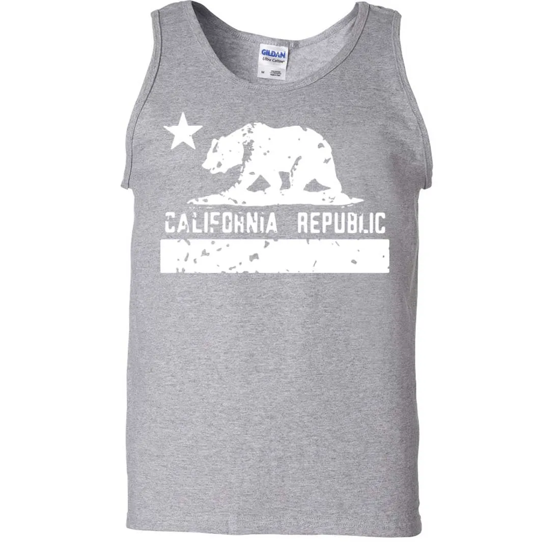 California Flag White Print Silhouette Asst Colors Tank Top