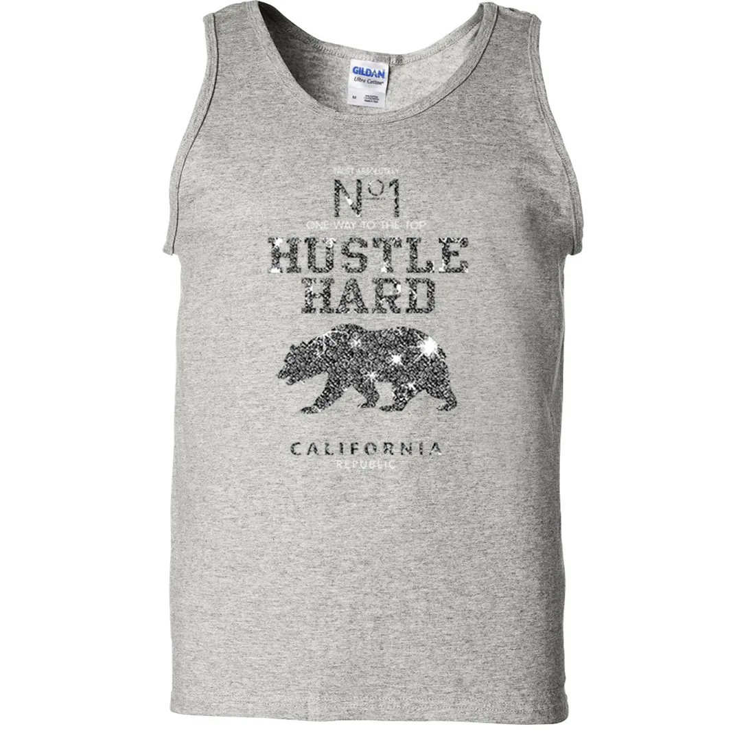 California Hustle Hard Sparkle Asst Colors Tank Top