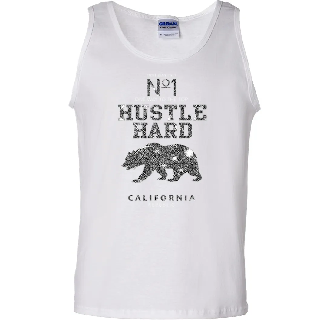 California Hustle Hard Sparkle Asst Colors Tank Top