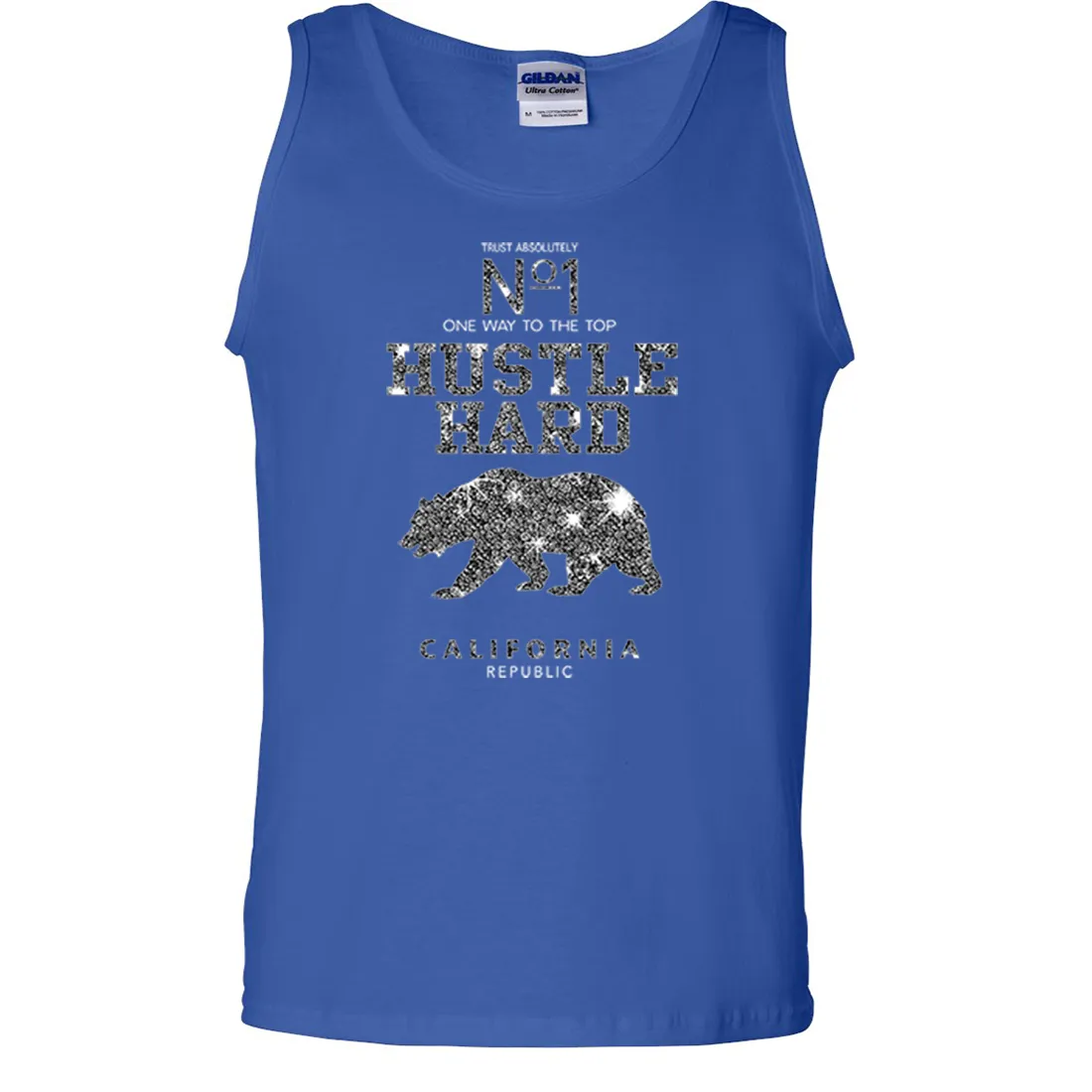 California Hustle Hard Sparkle Asst Colors Tank Top