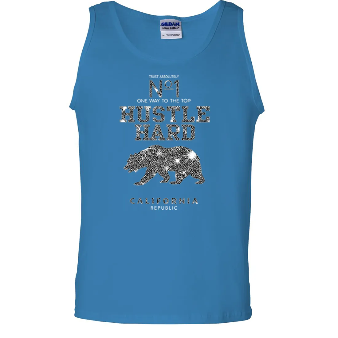 California Hustle Hard Sparkle Asst Colors Tank Top