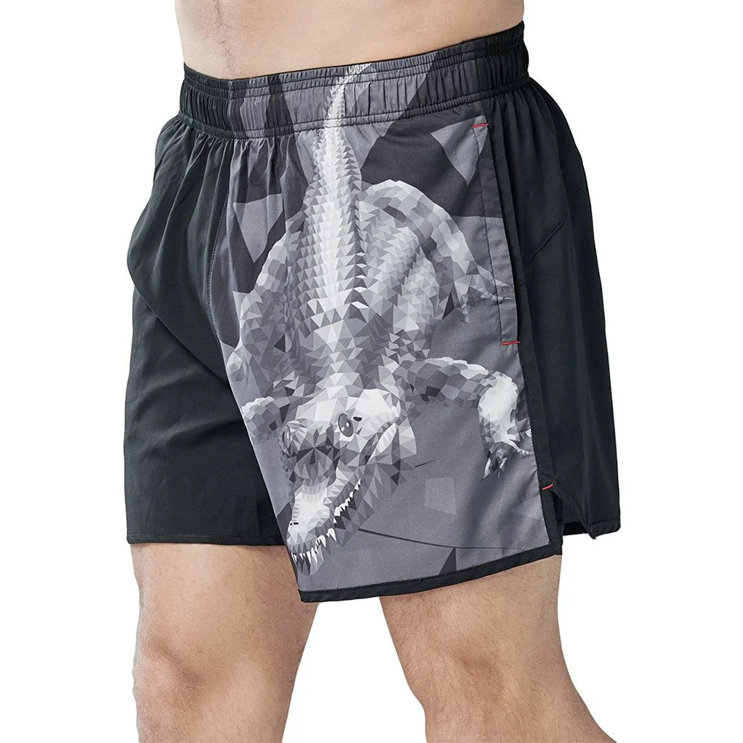 Classic UPF50  Mens 2 in 1 Compression Shorts - Alligator Style