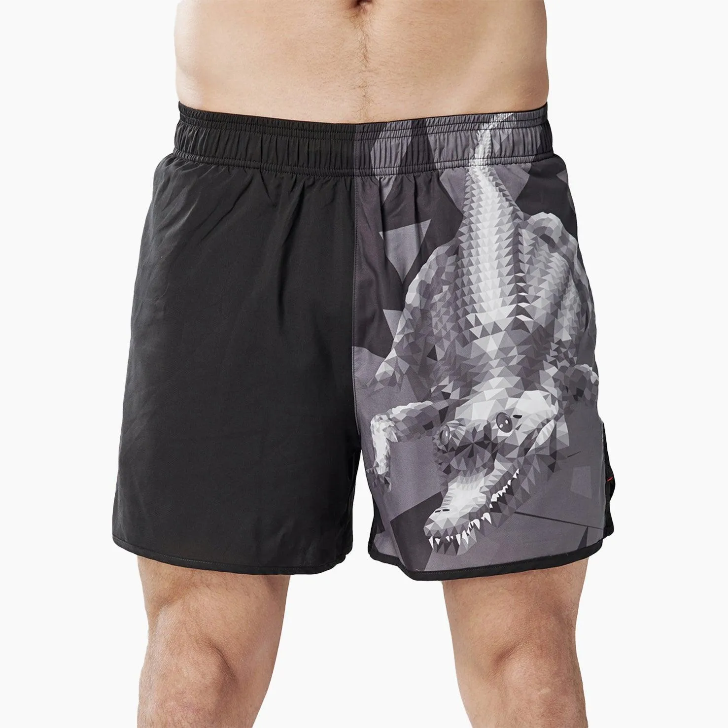 Classic UPF50  Mens 2 in 1 Compression Shorts - Alligator Style