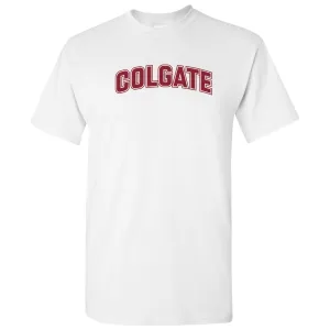 Colgate University Raiders Arch Logo Short Sleeve T Shirt - White