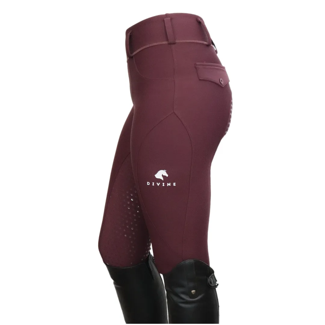 Comfort Grip Leggings - Burgundy