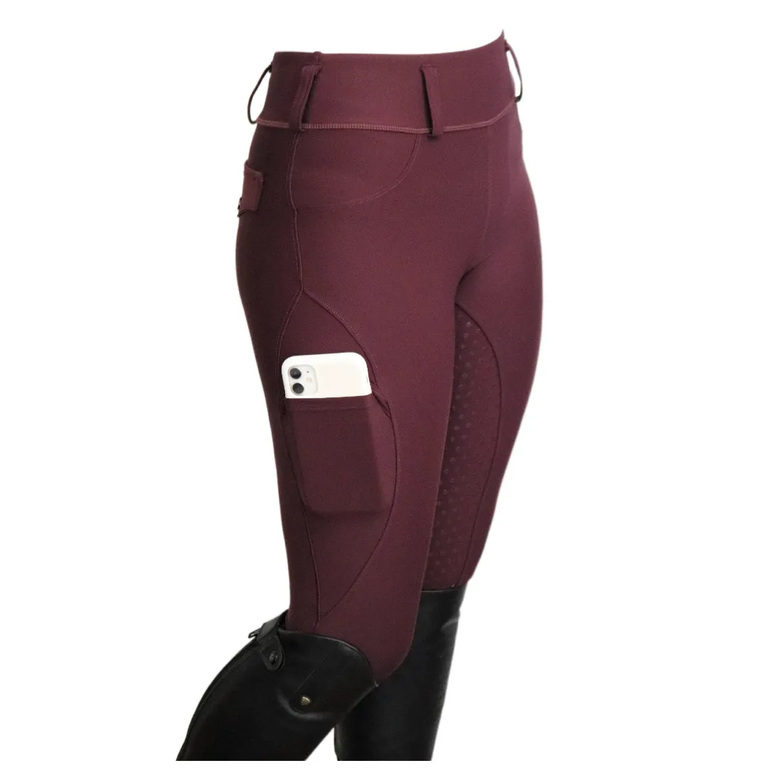 Comfort Grip Leggings - Burgundy